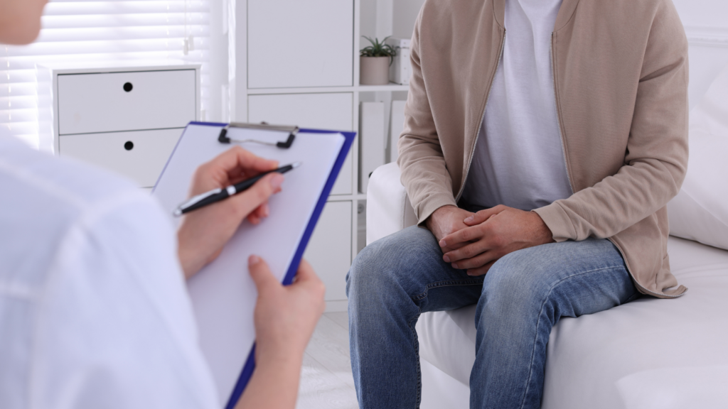 Muž na vyšetřeni, chlamydie