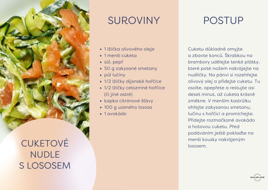 Cuketové nudle s lososem – zdravý recept vhodný při PCOS